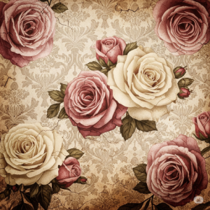 Distressed Damask Roses