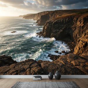 Dramatic Cliffside Ocean View Wallpaper Mural: R