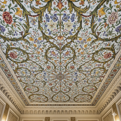 Floral Mosaic Ceiling Wallpaper Floral Mosaic Ceiling Wallpaper