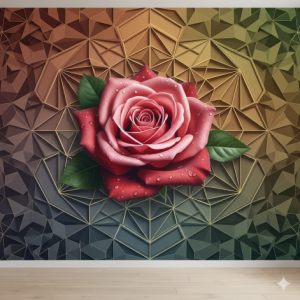 Geometric Fusion Rose Wallpaper
