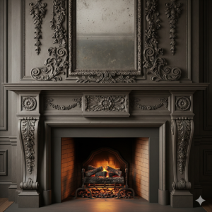 Grand Victorian Fireplace Wallpaper