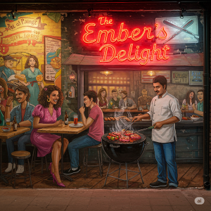 Grill bar mural