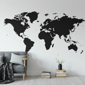 High-Contrast Graphic Map Wallpaper Mural