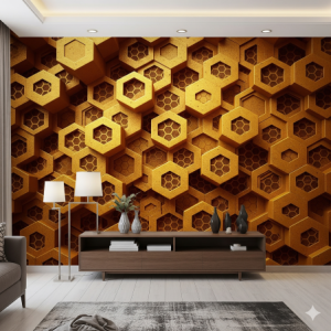 Honeycomb Pattern Wallpaper Mural
