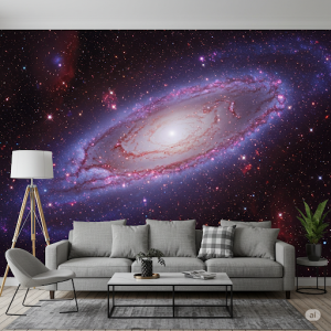 Infrared Space View Wallpaper Mural. False-color image revealing hidden details in galaxies.
