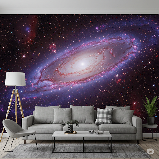 Infrared Space View Wallpaper Mural. False-color image revealing hidden details in galaxies. Infrared Space View Wallpaper Mural. False-color image revealing hidden details in galaxies.