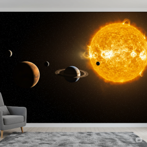 Inner Solar System Panorama Wallpaper Mural.