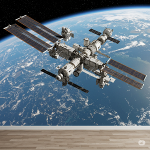International Space Station (ISS) 3d Mural. 