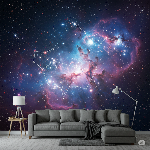 Intricate patterns of Orion constellations 3d Outer Space Wallpaper Mural. Intricate patterns of Orion constellations 3d Outer Space Wallpaper Mural.