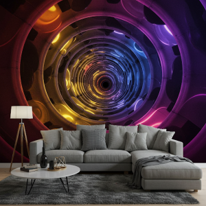 Intriguing Tunnels 3D Wallpaper Mural. 
