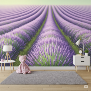 Lavender Field Dream Girl's Room Wallpaper Mural