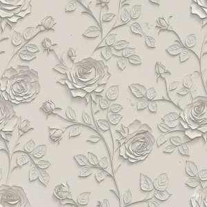 Light and Airy Floral Relief Rose Wallpaper Mural