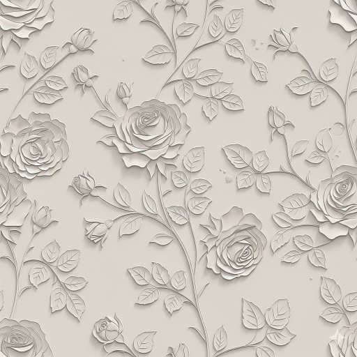 Light and Airy Floral Relief Rose Wallpaper Mural Light and Airy Floral Relief Rose Wallpaper Mural
