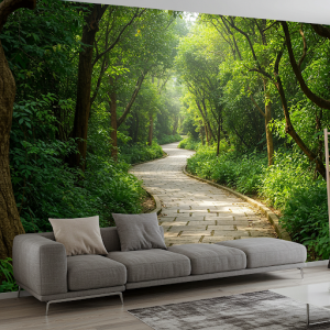 Long winding pathway 3d wallpaper mural