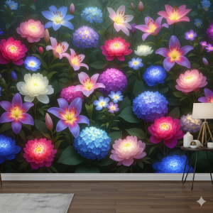Luminous Floral Aura 3D Wallpaper