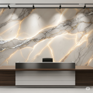Luminous Marble Reception Office Wallpaper Mural
