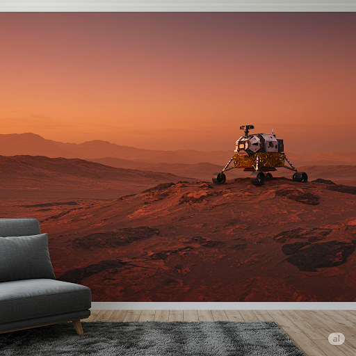 Mars Landscape 3d Outer Space Wallpaper Mural. Mars Landscape Mural.