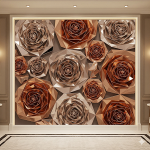 Metallic and Luxurious Rose Wallpaper
