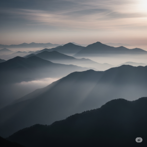 Misty Mountain Range Office Wallpaper Mural