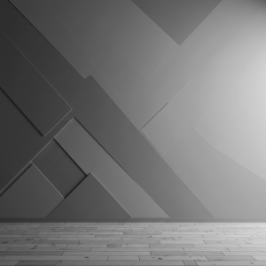 Monochromatic modern minimalist 3D mural.