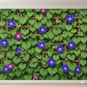 Morning Glory Trellis Living Room Wallpaper Mural