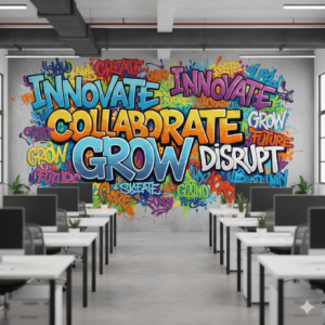 Motivational Word Cloud Street Art