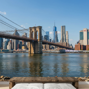 New York City Bridge 3D Luxury Wallpaper for Walls