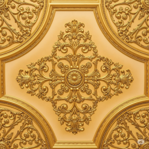 Ornate Gold Leaf 3d Ceiling Wallpaper Mural