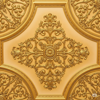 Ornate Gold Leaf 3d Ceiling Wallpaper Mural Ornate Gold Leaf 3d Ceiling Wallpaper Mural