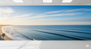 Panoramic Ocean View Office Wallpaper Mural