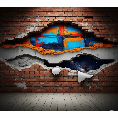 Peeling Layers 3D Brick Wallpaper Mura 3D Brick Wallpaper Mura