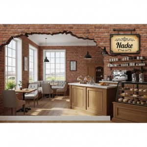 Personalized Cafe 3D Brick Wallpaper Mural