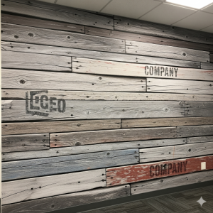 Reclaimed Barn Wood Office Wallpaper