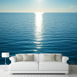 Reflections of sunlight on the ocean surface 3d wallpaper mural