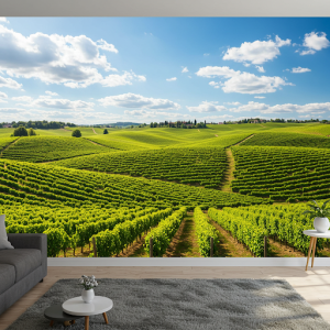 Rolling Hills and Vineyards 3D Wallpaper Mural