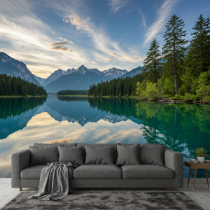 Serene Lake Scene 3D Wallpaper Mural