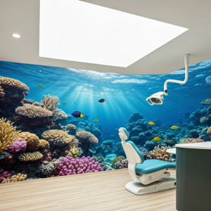 Serene Underwater World Wallpaper mural for a dental office.