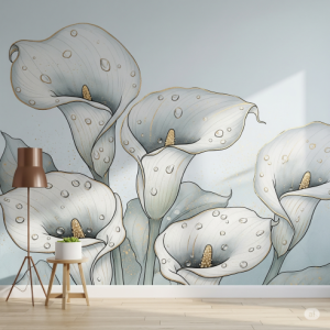 Shimmering Rain-Kissed Petals Wallpaper