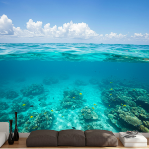 Stereoscopic sea wallpaper mural