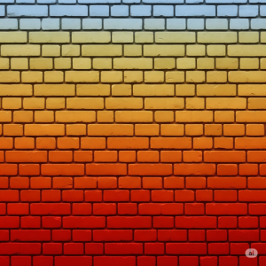 Sunset Ombre Blended Brick Wallpaper Mural.