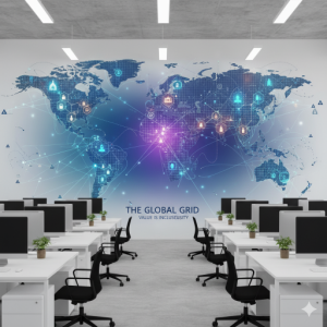 The Global Grid Office Wallpaper Mural.