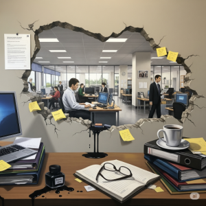 Trompe l'oeil general office mural.