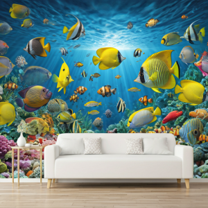 Tropical fish wallpaper mural