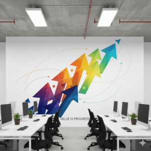 Value is Progress Office Wallpaper Mural