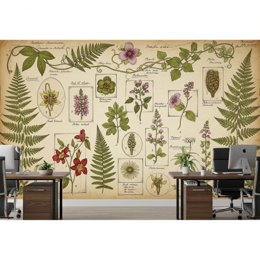 Vintage Botanical Illustrations Wallpaper Vintage Botanical Illustrations Wallpaper