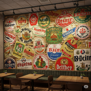vintage beer labels from around the world.