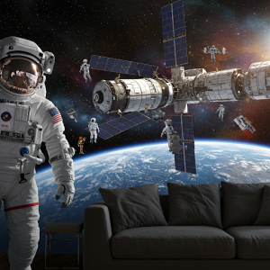Visiting a Space Station in Orbit 3d effect Wallpaper
