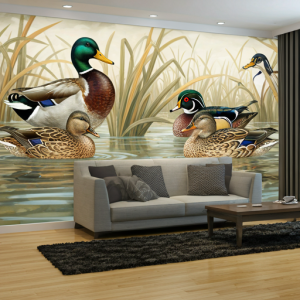 Water birds, ducks 3d wallpaper mural