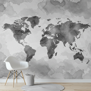 Watercolor Effect Map (Monochrome)
