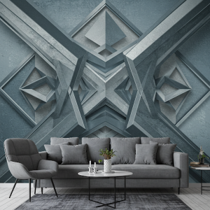 abstract 3d geometric wallpaper mural